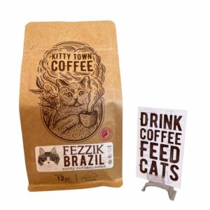 Kitty Town Coffee front bag Fezzik